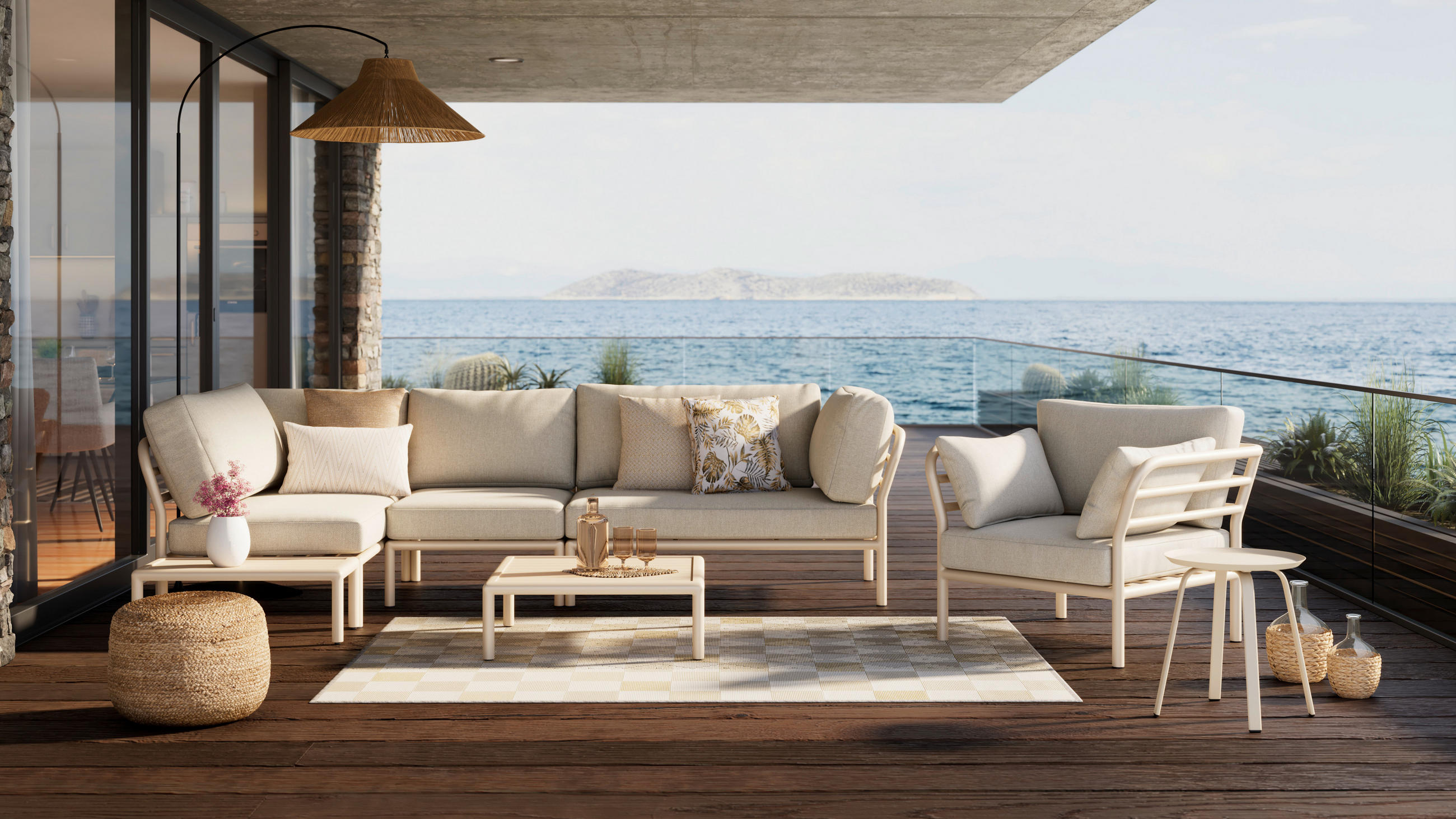 LOUNGESESSEL Sandfarben, Beige Aluminium  - Sandfarben/Beige, Design, Textil/Metall (83/69/93cm) - Amatio