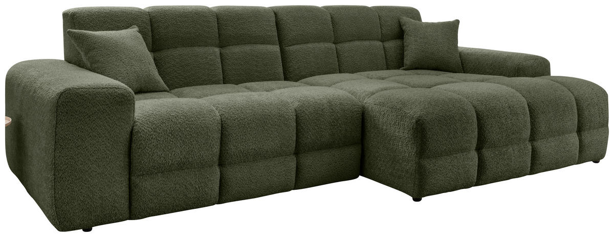 Freisteller von Livetastic ECKSOFA Dunkelgrün Bouclé.