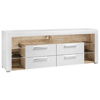 TV-BÄNK  i 179/66/44 cm  - vit/kromfärg, Modern (179/66/44cm) - Carryhome