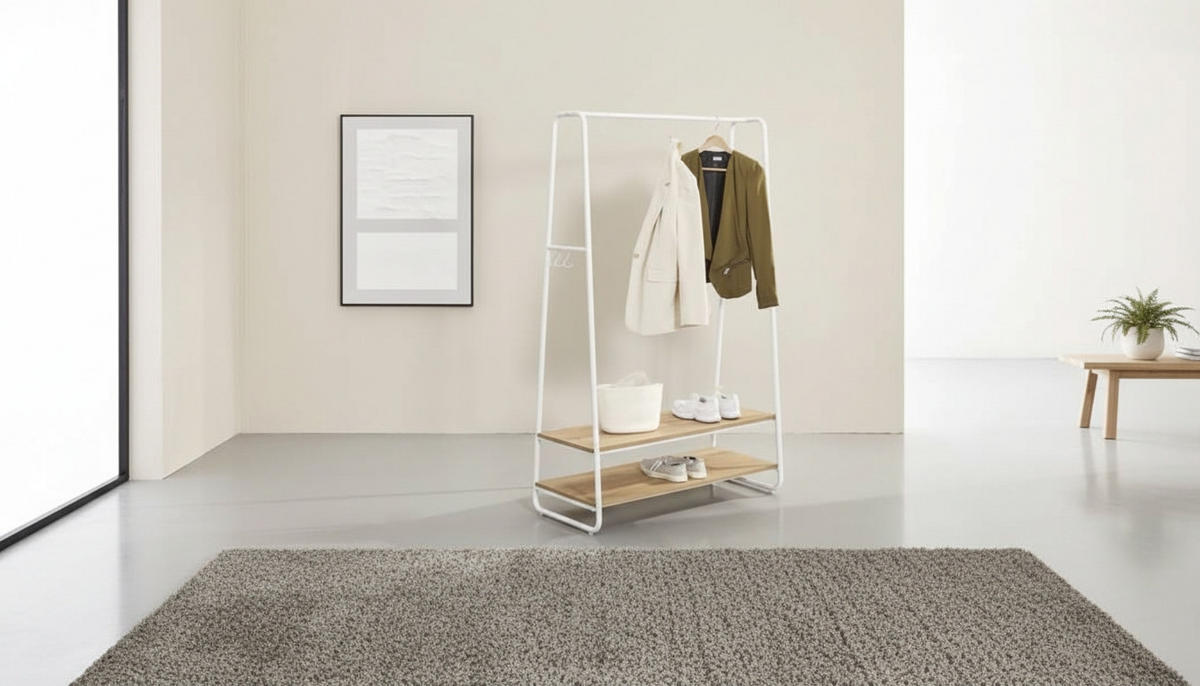 GARDEROBENSTÄNDER in Naturfarben, Weiß 100/160/45 cm   - Naturfarben/Weiß, Basics, Holzwerkstoff/Metall (100/160/45cm) - Xora