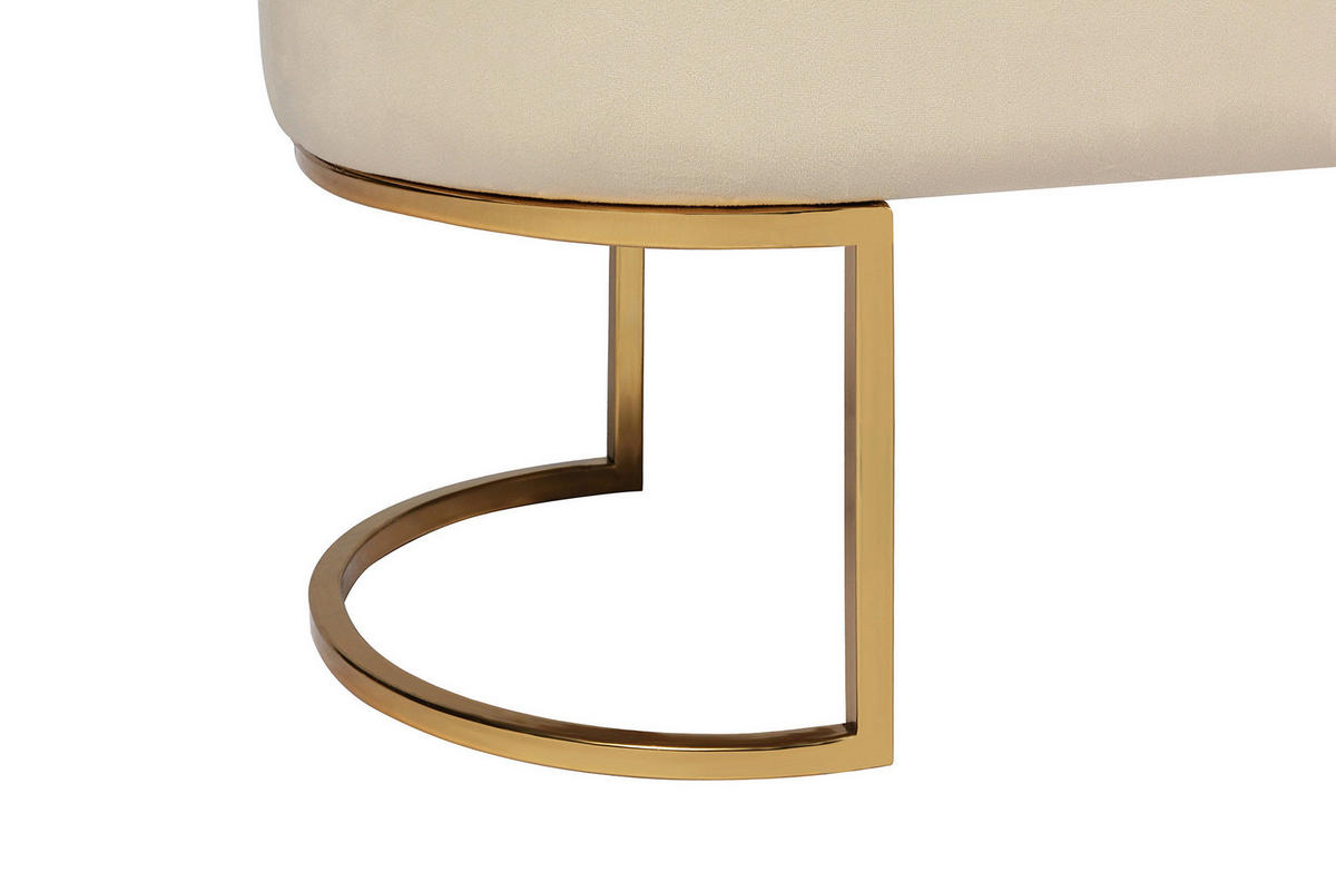 SITZBANK 40/42/105 cm Samt Creme Metall  - Goldfarben/Creme, Design, Textil/Metall (40/42/105cm) - Kayoom