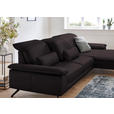 ECKSOFA Rivello in Echtleder Dunkelbraun  328/193 cm  - Dunkelbraun/Schwarz, Design, Leder/Metall (328/193cm) - Dieter Knoll
