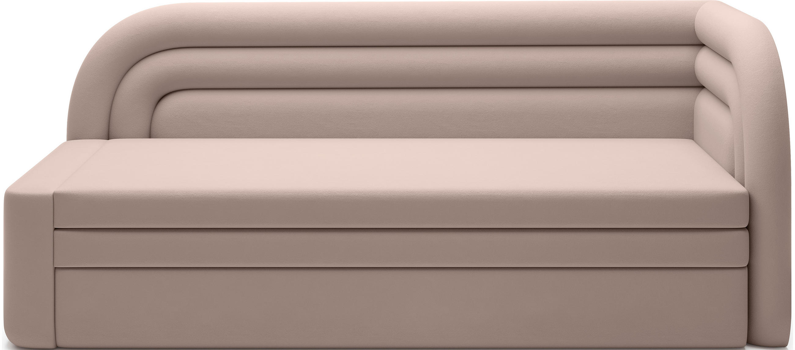 RÉCAMIERE in Samt Beige  - Beige/Schwarz, Design, Kunststoff/Textil (223/80/86cm) - MID.YOU