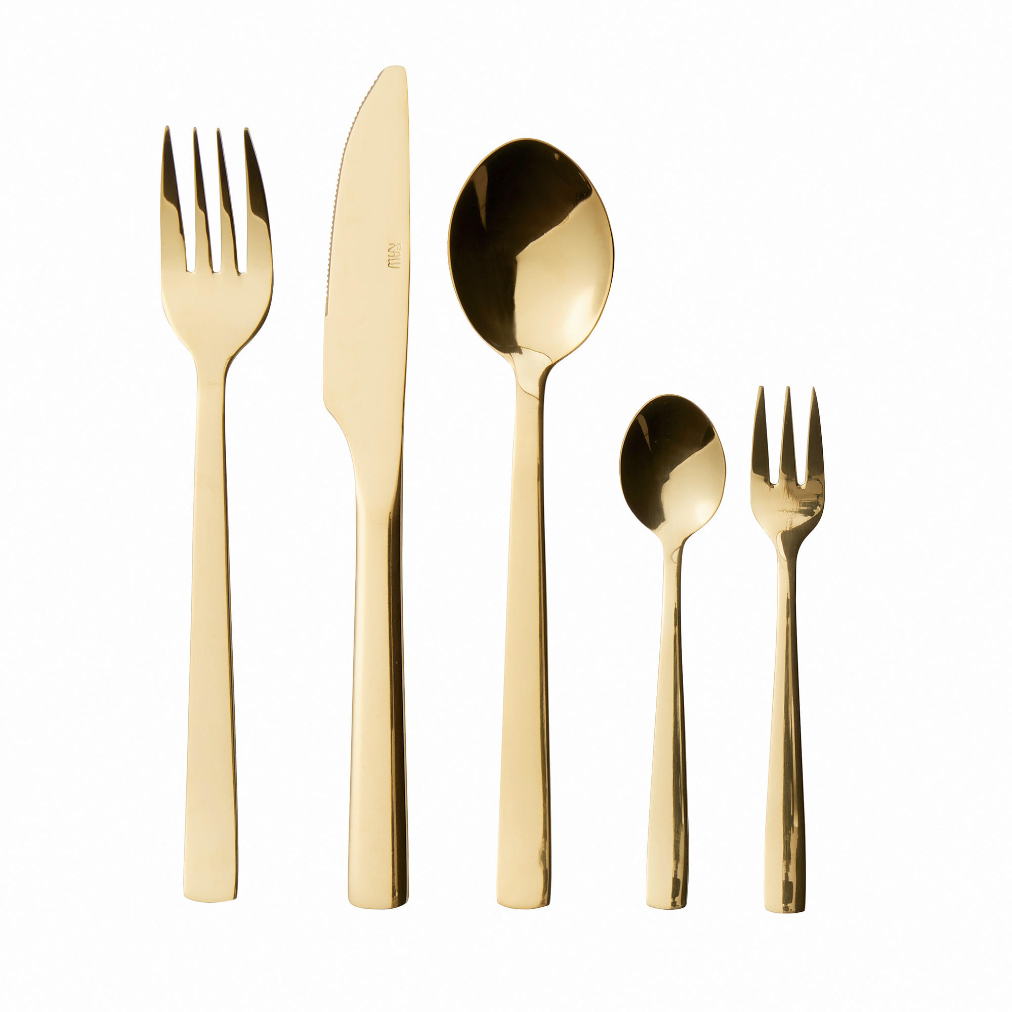 BESTECKSET RAW 60-teilig Edelstahl  - Goldfarben, Basics, Metall (35,9/25,2/7,2cm) - Aida