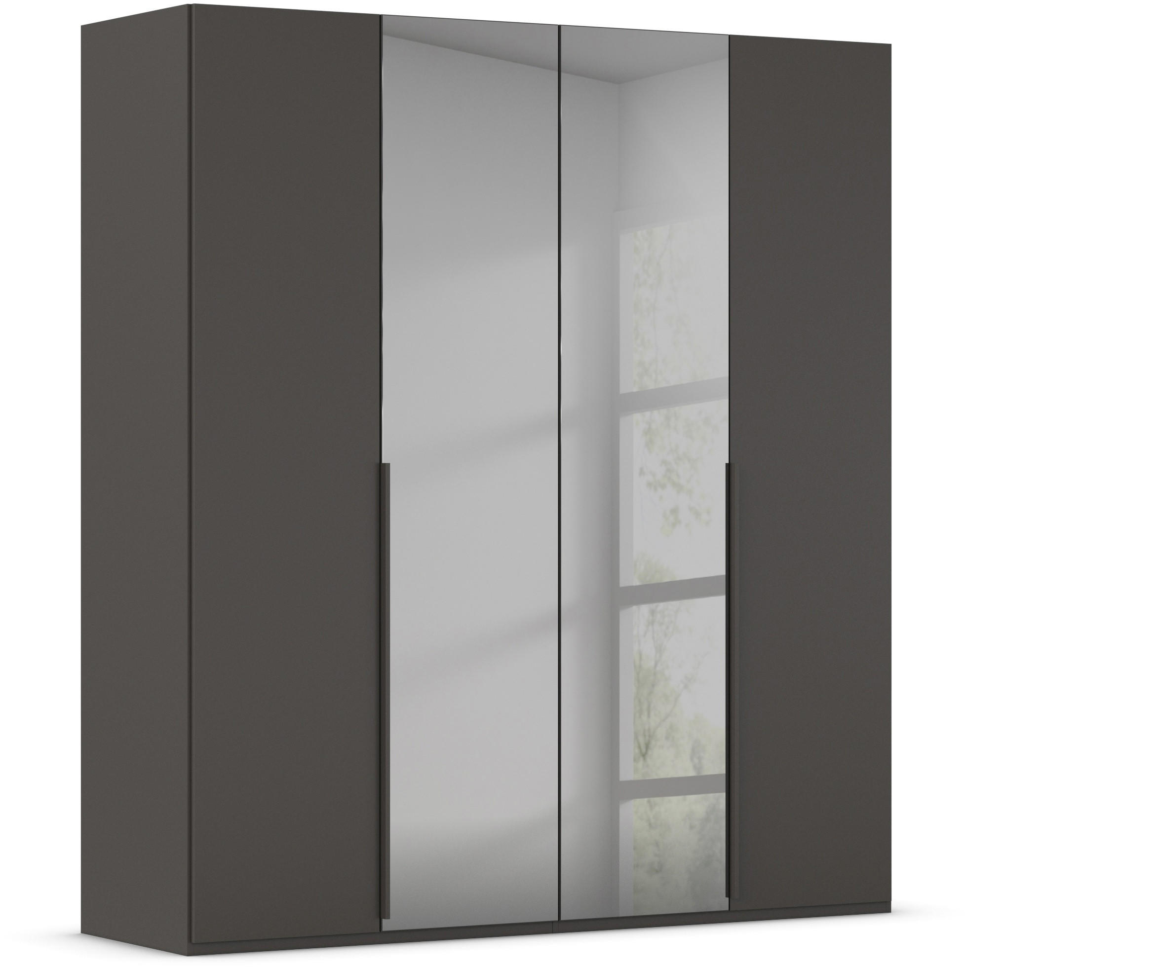 DREHTÜRENSCHRANK 201/223/61 cm 4-türig Graphitfarben, Grau  - Graphitfarben/Grau, Trend, Glas/Holzwerkstoff (201/223/61cm) - Novel