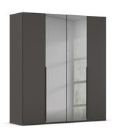 DREHTÜRENSCHRANK 201/223/61 cm 4-türig Graphitfarben, Grau  - Graphitfarben/Grau, Trend, Glas/Holzwerkstoff (201/223/61cm) - Novel