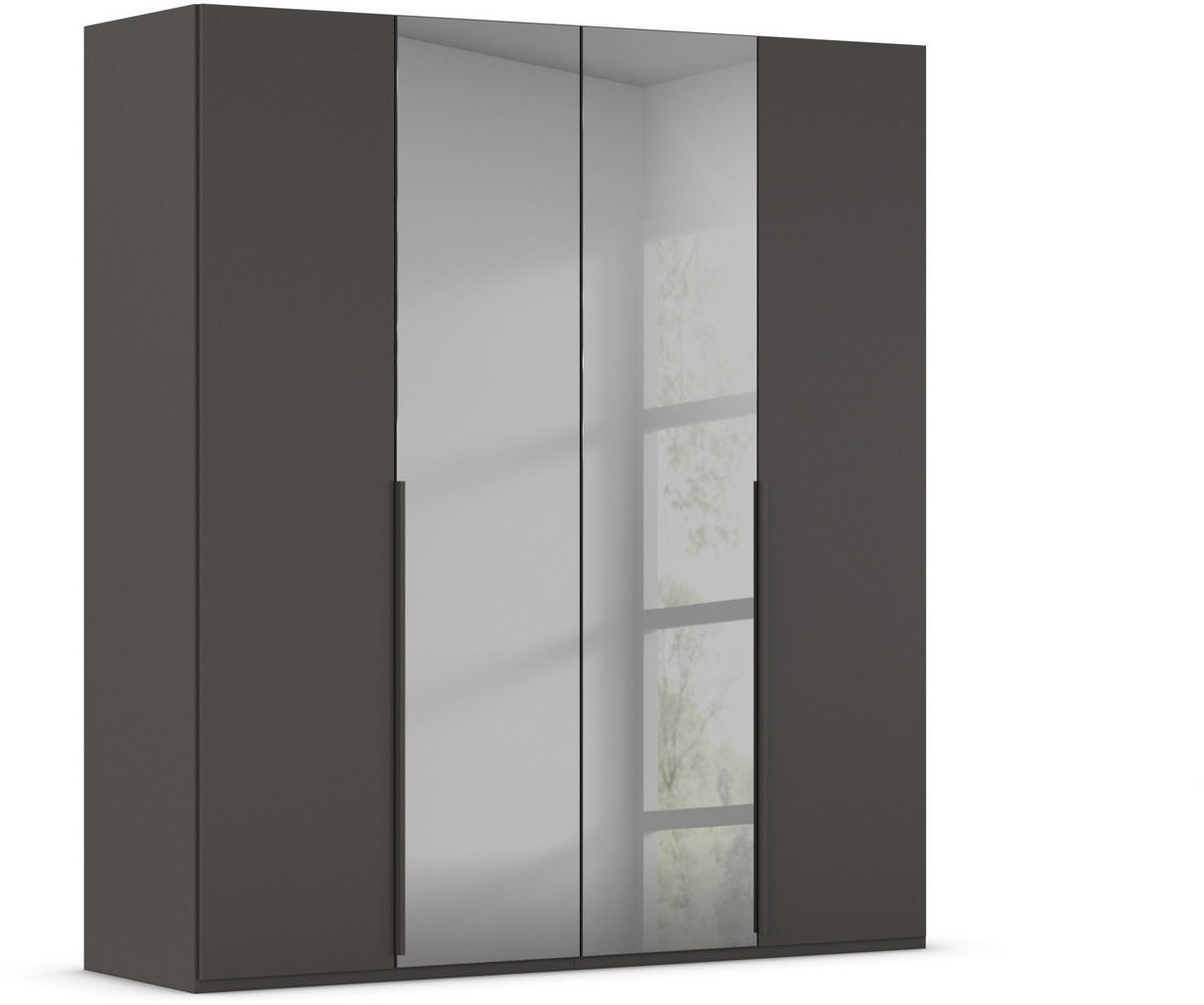DREHTÜRENSCHRANK 201/223/61 cm 4-türig Graphitfarben, Grau  - Graphitfarben/Grau, Trend, Glas/Holzwerkstoff (201/223/61cm) - Novel