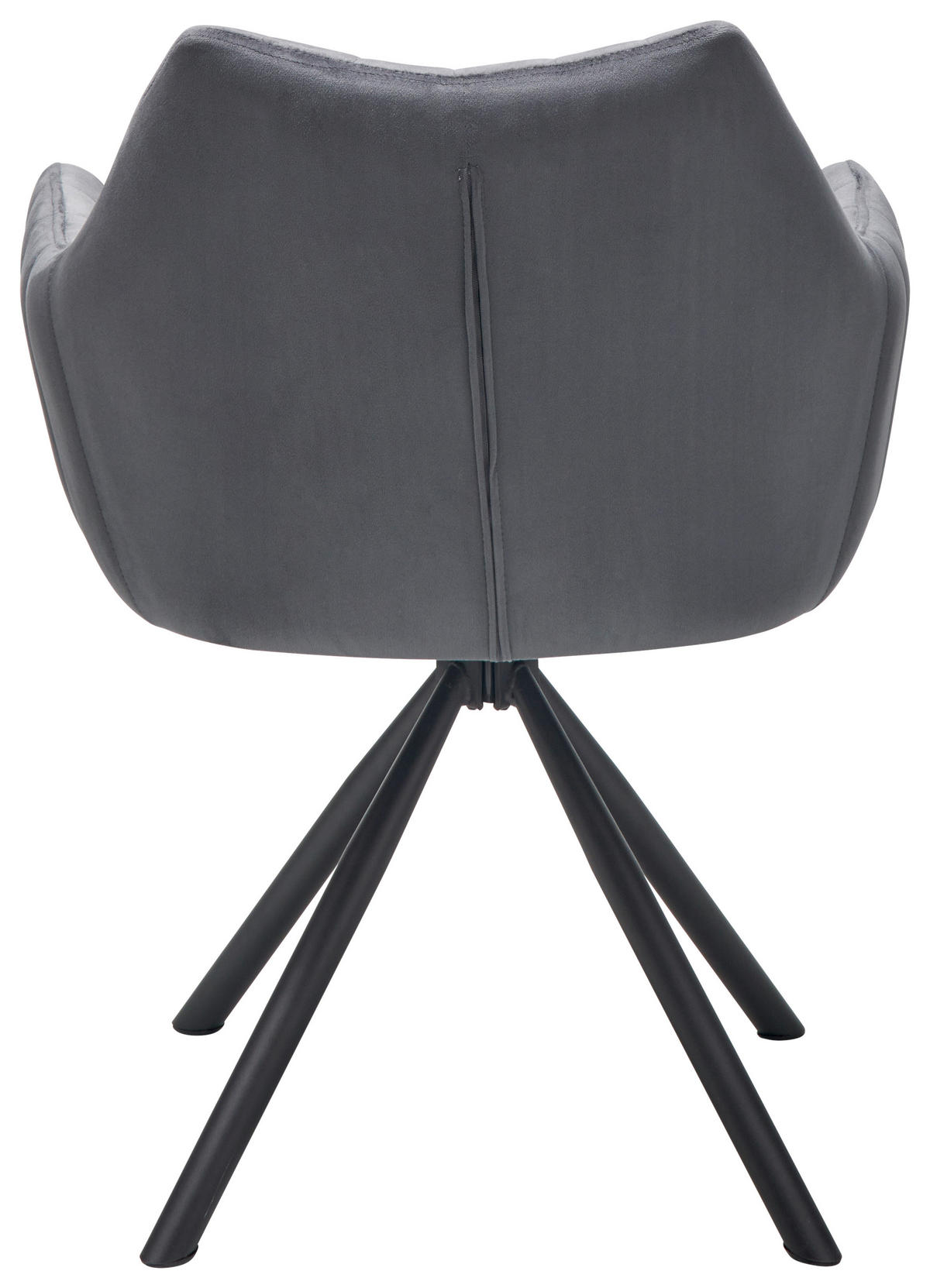 ARMLEHNSTUHL  in Eisen Samt  - Schwarz/Grau, LIFESTYLE, Textil/Metall (60/83/59cm) - MID.YOU
