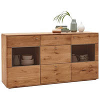 SIDEBOARD Denver  in 175/90/45 cm  - Champagner/Eichefarben, KONVENTIONELL, Glas/Holz (175/90/45cm) - Linea Natura