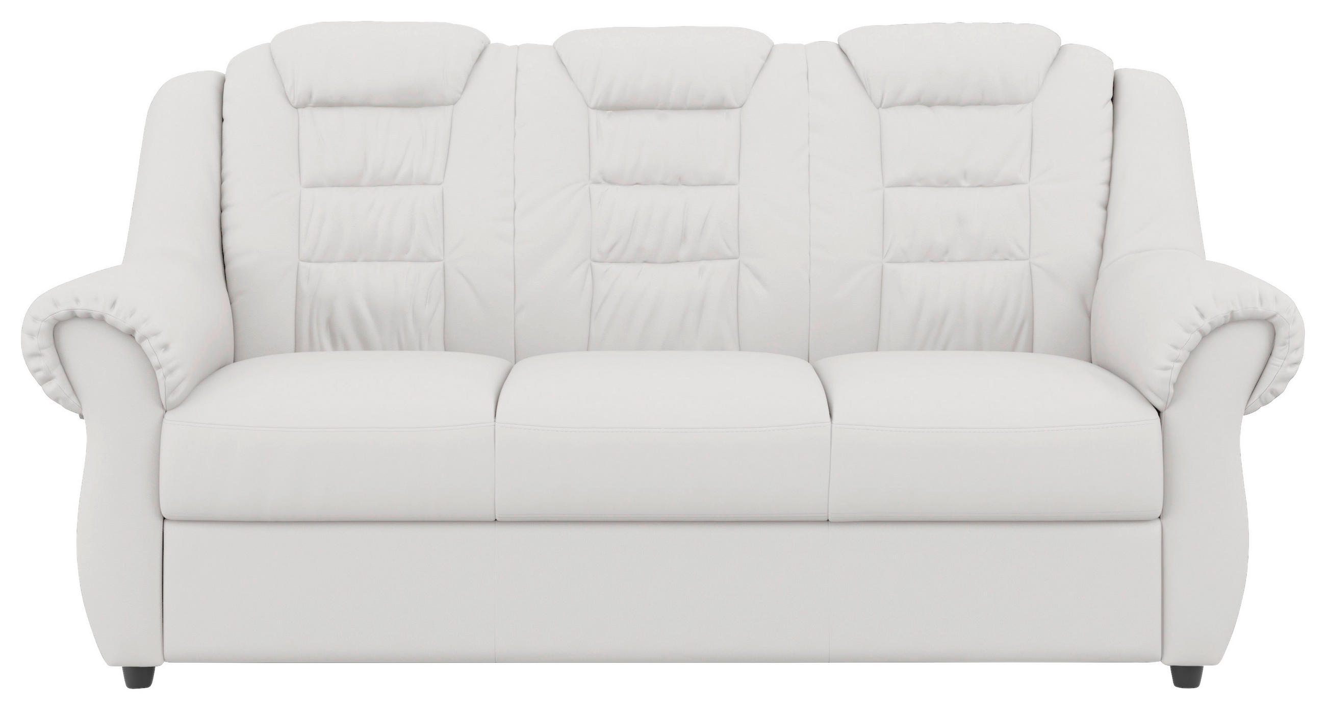 3-SITZER-SOFA in Lederlook Weiss - Weiss/Schwarz, Konventionell, Kunststoff/Textil (196/102/101cm) - Livetastic