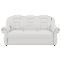 3-SITZER-SOFA in Lederlook Weiss  - Weiss/Schwarz, Konventionell, Kunststoff/Textil (196/102/101cm) - Livetastic