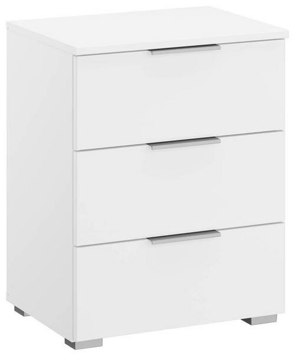 NACHTKÄSTCHEN  in Weiss  - Weiss/Alufarben, Modern, Holzwerkstoff (47/62/42cm) - Rauch Möbel