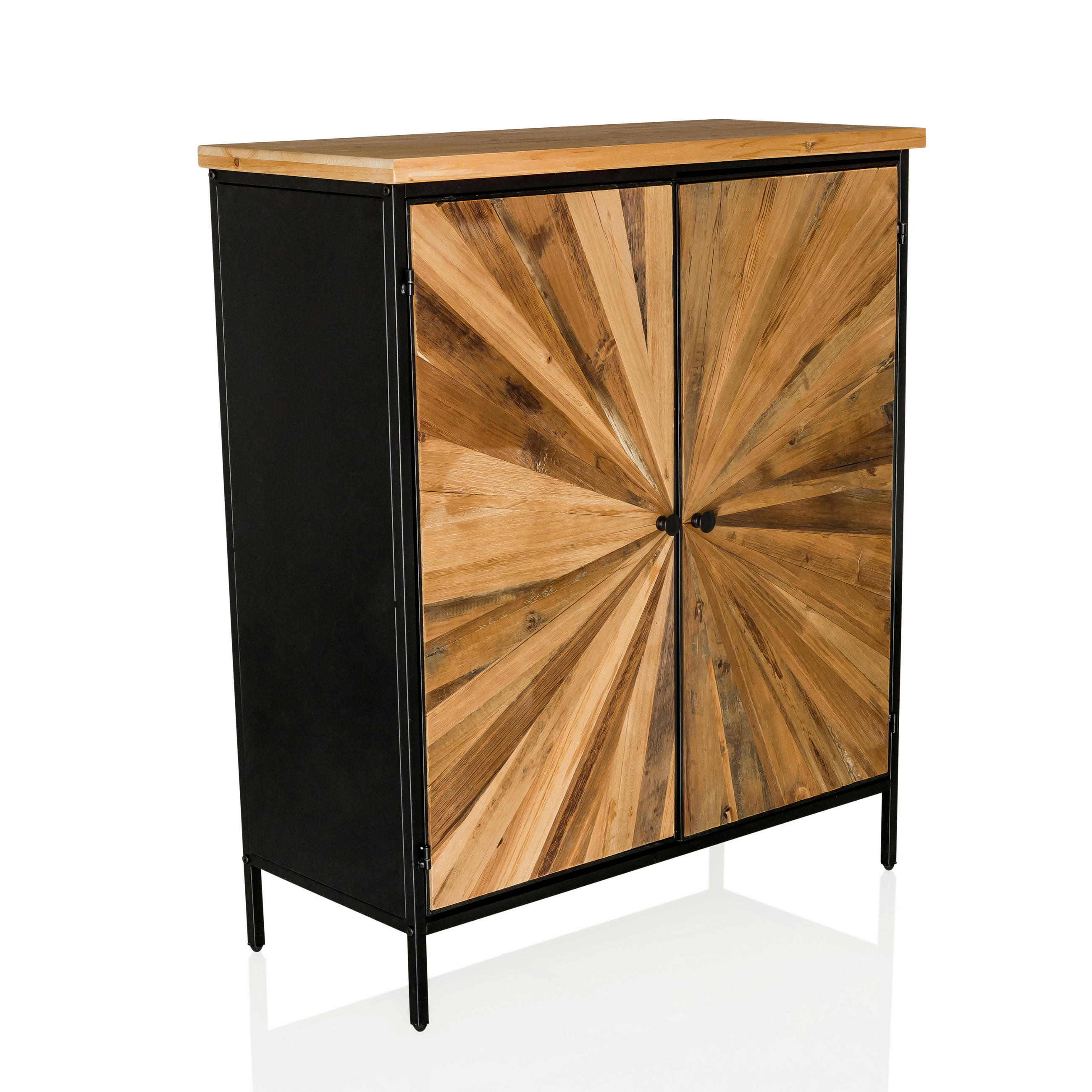 KOMMODE  in 80/94/34,5 cm  - Dunkelbraun/Schwarz, MODERN, Holz/Metall (80/94/34,5cm) - MID.YOU