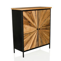 KOMMODE  in 80/94/34,5 cm  - Dunkelbraun/Schwarz, MODERN, Holz/Metall (80/94/34,5cm) - MID.YOU
