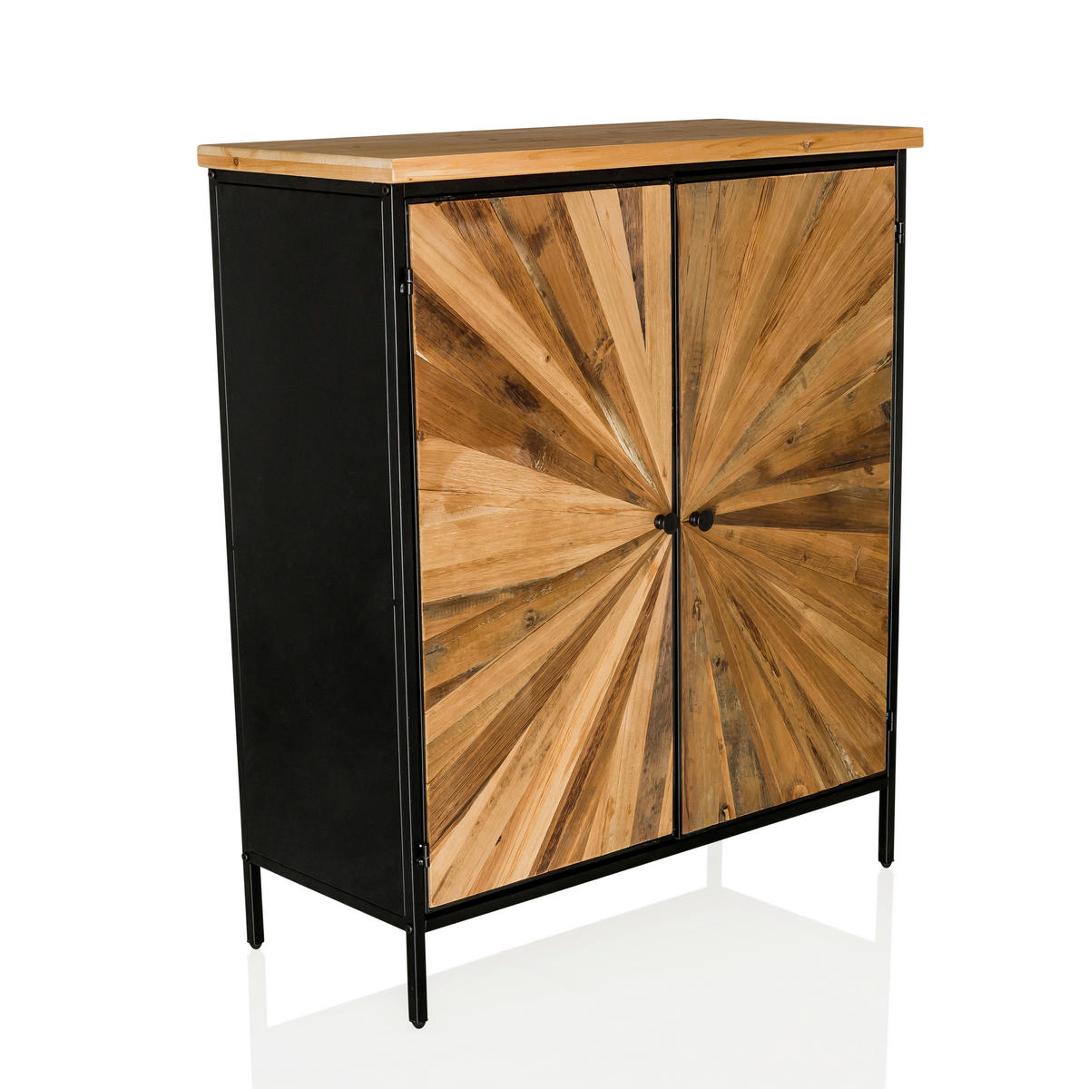 KOMMODE  in 80/94/34,5 cm  - Dunkelbraun/Schwarz, MODERN, Holz/Metall (80/94/34,5cm) - MID.YOU