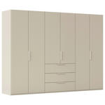 DREHTÜRENSCHRANK 301/223/61 cm,  in Champagner, 6-türig  - Champagner, Basics, Holzwerkstoff/Metall (301/223/61cm) - Novel