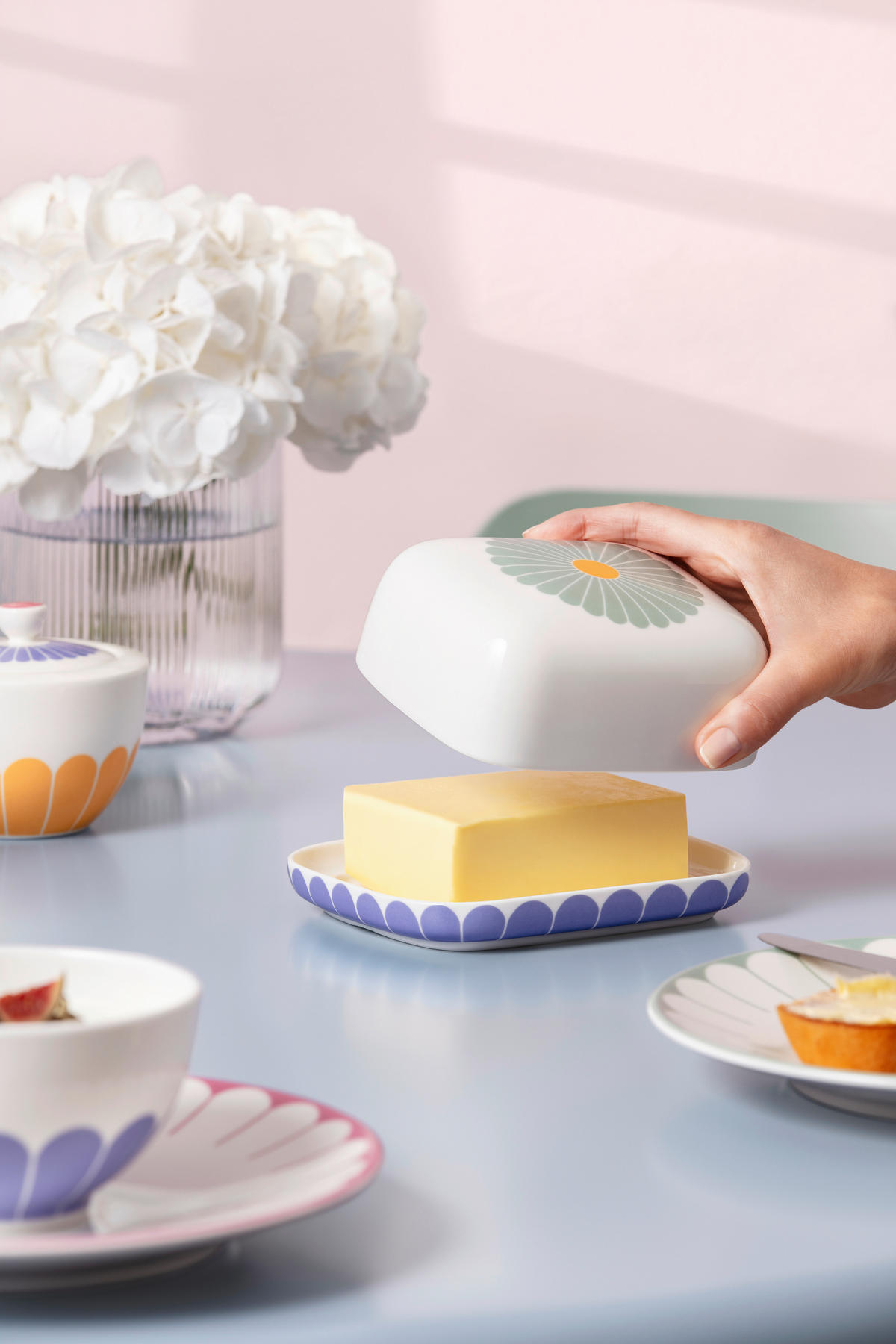 BUTTERDOSE Keramik Fleur couleur  - Pastellblau/Salbeigrün, KONVENTIONELL, Keramik (15/12,5/6,5cm) - Villeroy & Boch