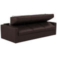 SCHLAFSOFA Bard in Echtleder Dunkelbraun  - Dunkelbraun/Schwarz, KONVENTIONELL, Leder/Kunststoff (206/81/96cm) - Novel