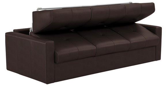 SCHLAFSOFA Bard in Echtleder Dunkelbraun  - Dunkelbraun/Schwarz, KONVENTIONELL, Leder/Kunststoff (206/81/96cm) - Novel