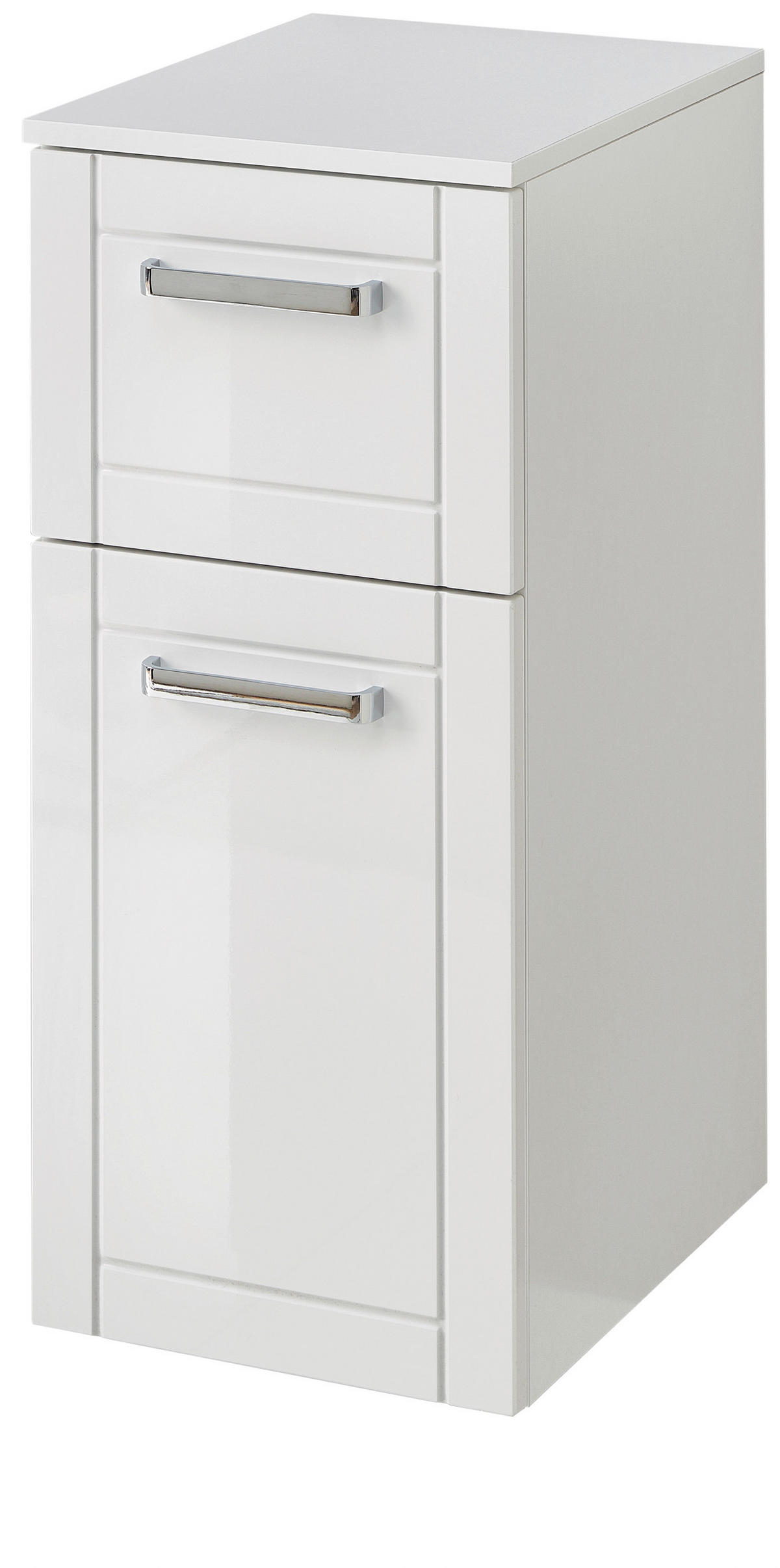 UNTERSCHRANK 35/78,6/42,4 cm   - Chromfarben/Weiß Hochglanz, MODERN, Glas/Holzwerkstoff (35/78,6/42,4cm) - Sadena