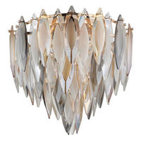 KRISTÁLY MENNYEZETI LÁMPA - Pezsgő/aranyszínű, Konventionell, Üveg/fém (42/37cm)