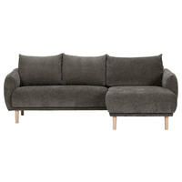 HÖRNSOFFA i flatväv mörkgrå  - mörkgrå/bokfärgad, Klassisk, trä/textil (230/144cm) - Livetastic