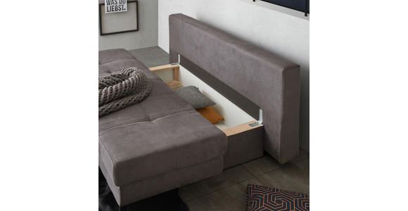 SCHLAFSOFA Sisi in Flachgewebe Dunkelgrau  - Dunkelgrau/Schwarz, Design, Textil/Metall (200/85/90cm) - Novel