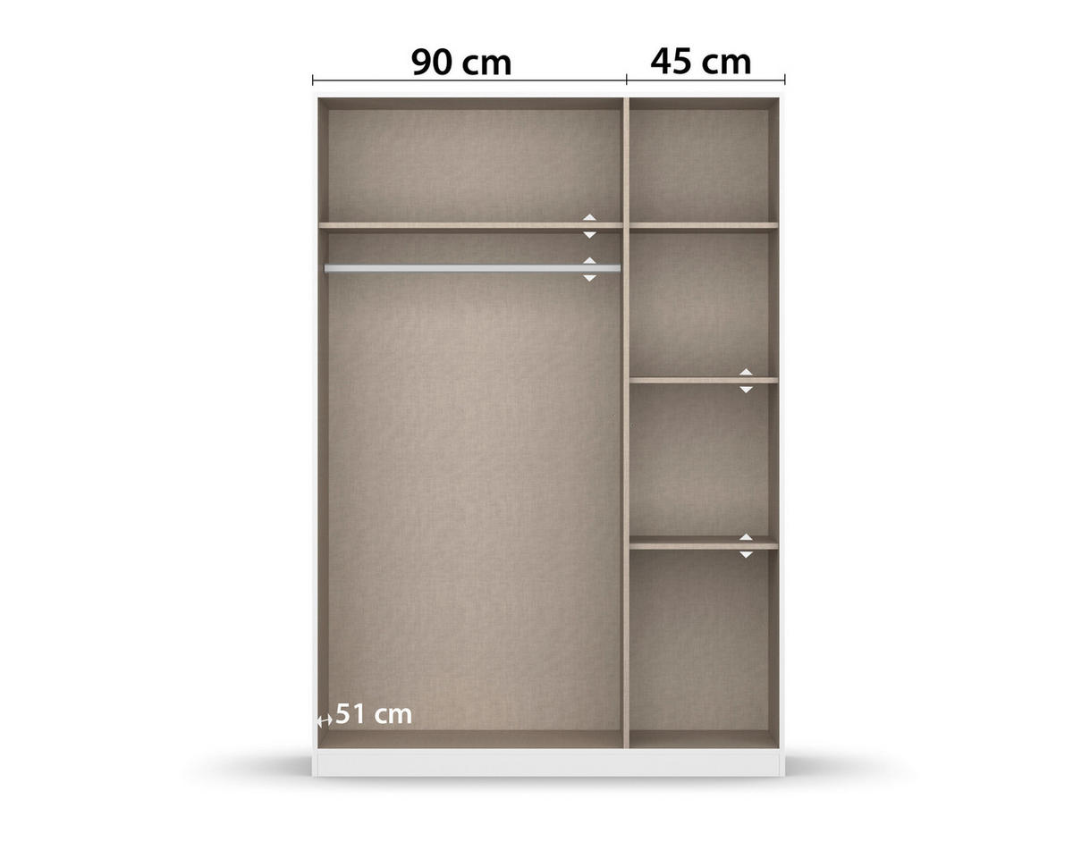 DREHTÜRENSCHRANK 136/197/54 cm 3-türig Eiche Artisan, Grau  - Chromfarben/Eiche Artisan, MODERN, Holzwerkstoff/Kunststoff (136/197/54cm) - Rauch Möbel