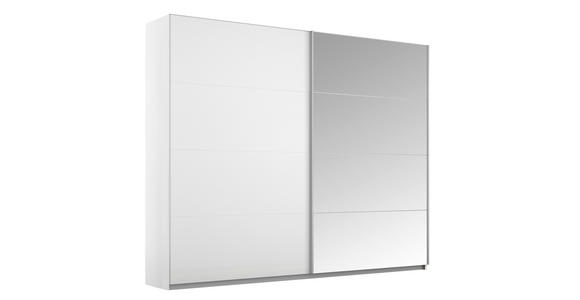 SCHWEBETÜRENSCHRANK 226/229/57 cm 2-türig Weiß  - Alufarben/Weiß, KONVENTIONELL, Glas/Holzwerkstoff (226/229/57cm) - Carryhome