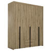 KLEIDERSCHRANK 3-türig Eiche Artisan  - Schwarz/Eiche Artisan, MODERN, Holzwerkstoff (181/215/60cm) - MID.YOU