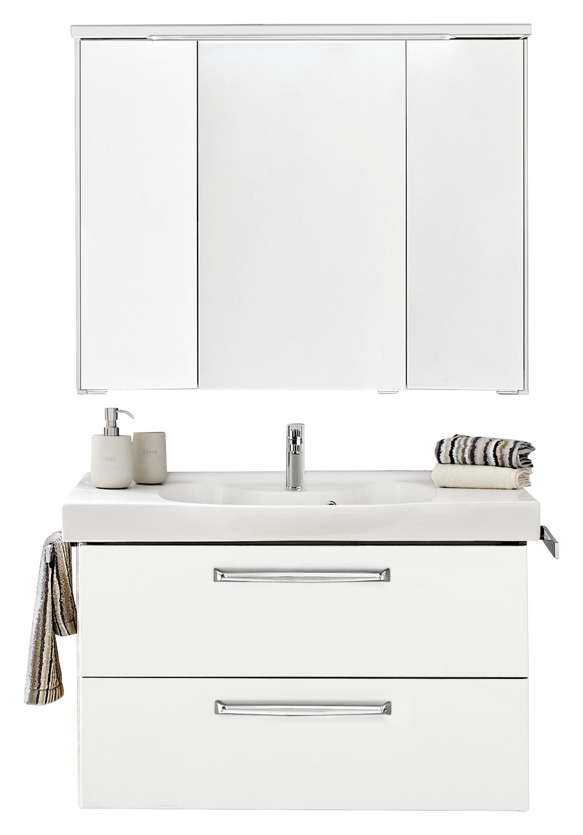 BADEZIMMER  in 92 cm  - Weiß, KONVENTIONELL, Holzwerkstoff (92cm) - Sadena
