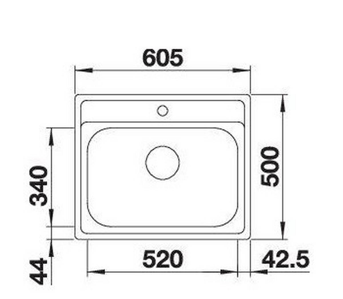 SPÜLE 525323  - Edelstahlfarben, Basics, Metall (60,5/15,8/50cm) - Blanco