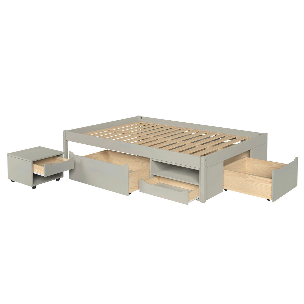 STAURAUMBETT 90/200 cm  Taupe   - Taupe/Naturfarben, Modern, Holz/Holzwerkstoff (90/200cm) - MID.YOU