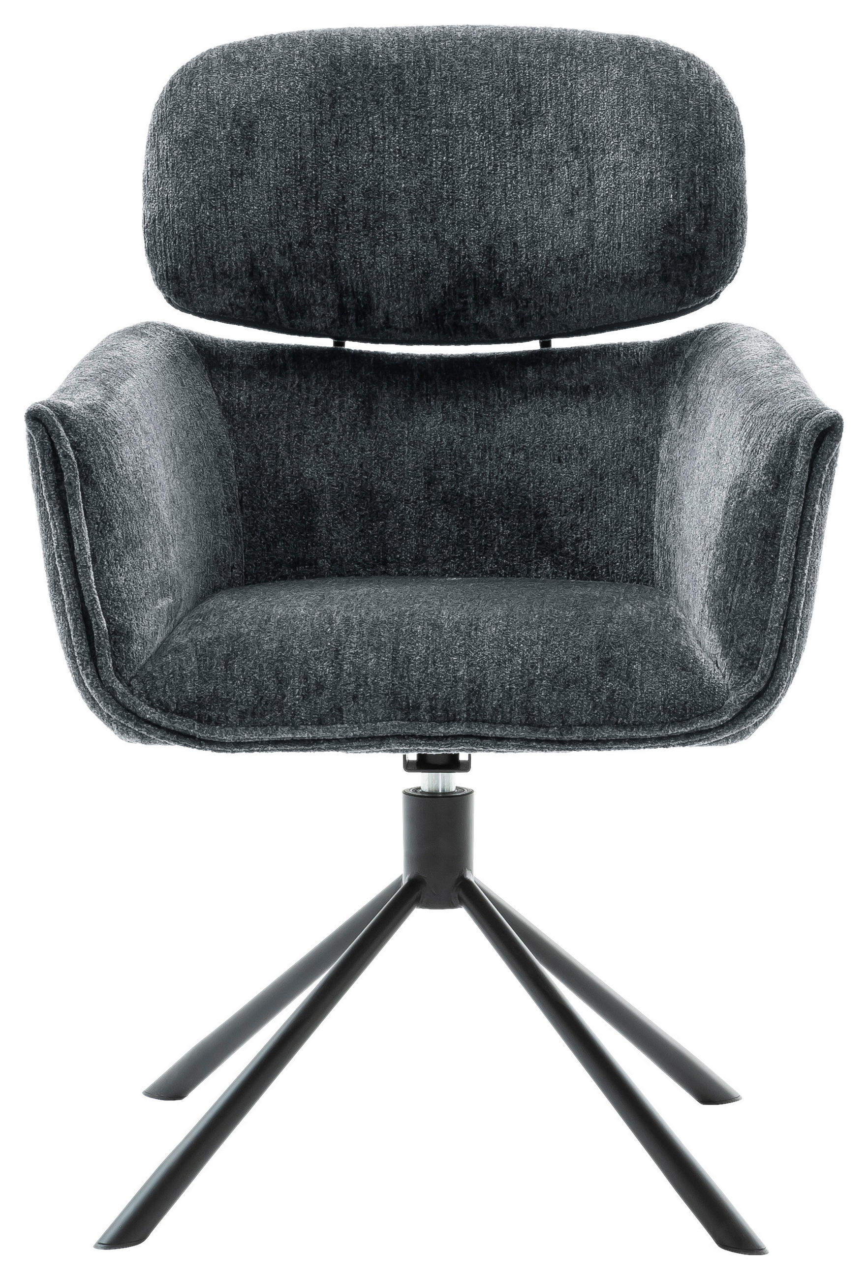 ARMLEHNSTUHL  in Stahl Struktur  - Anthrazit/Schwarz, Design, Textil/Metall (60/90/65cm) - Novel