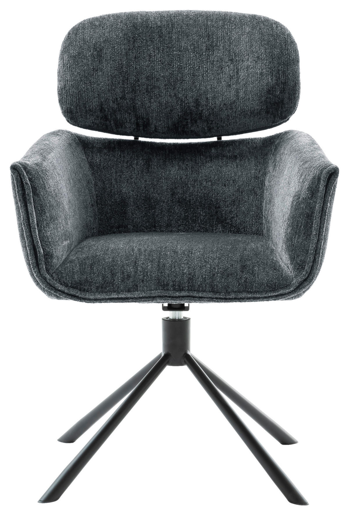 ARMLEHNSTUHL  in Stahl Struktur  - Anthrazit/Schwarz, Design, Textil/Metall (60/90/65cm) - Novel