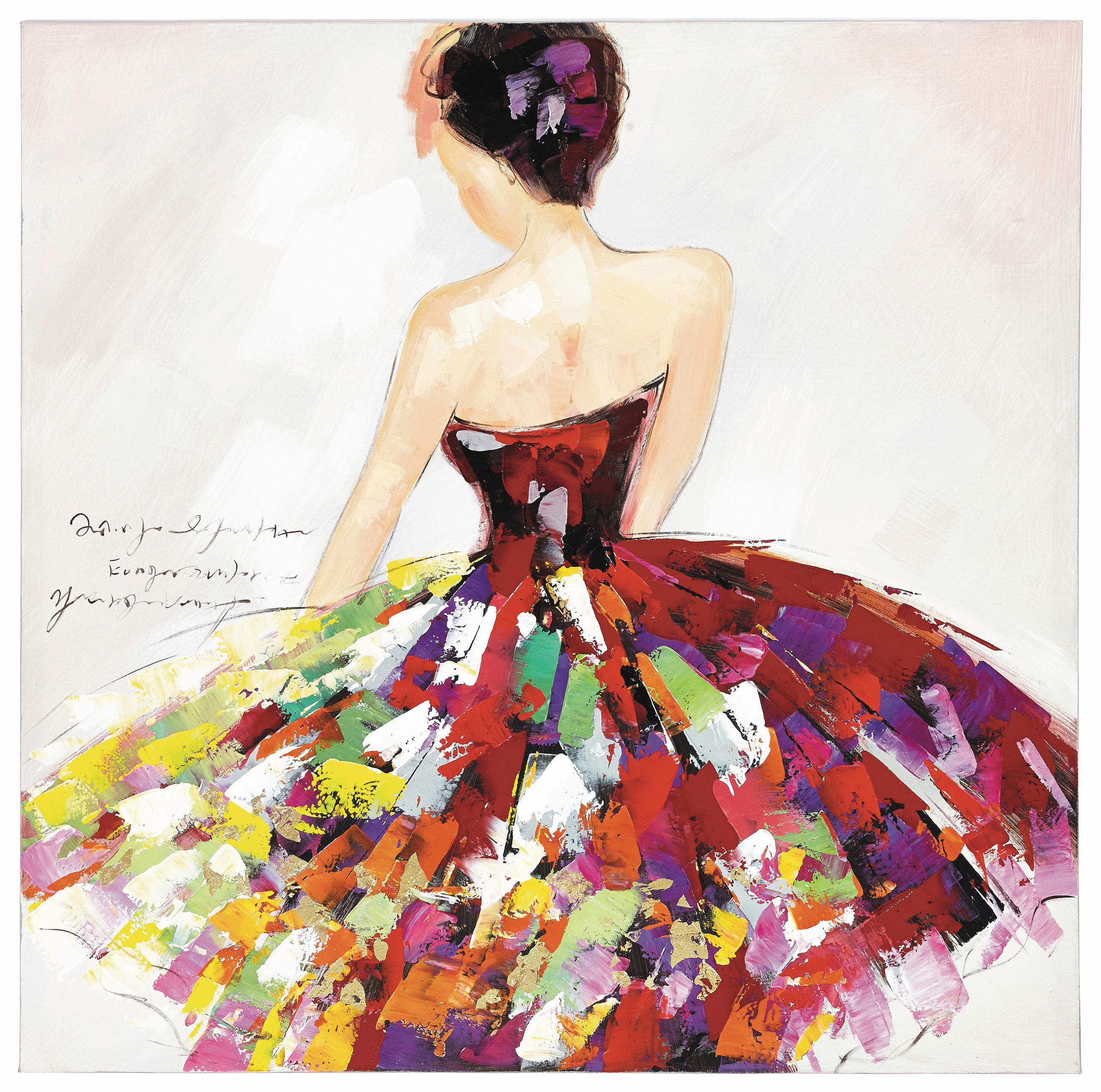 Monee Ölgemälde Mehrfarbig 100x100 cm