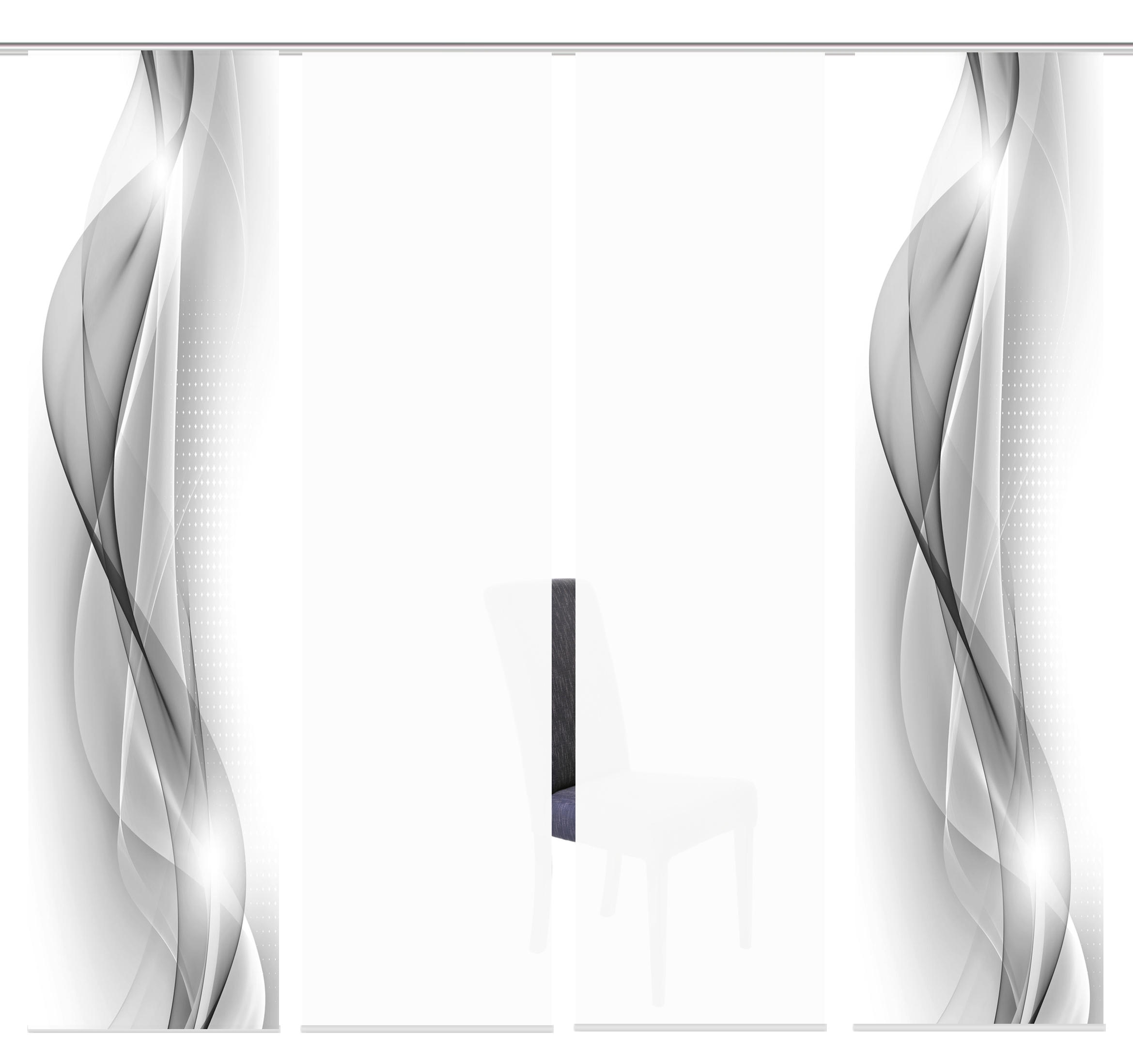 Thumbnail - Xxxl Flächenvorhang, Grau, Textil, Abstraktes, 60x245 cm, mit Paneelwagen, Wohntextilien, Gardinen & Vorhänge, Schiebega...