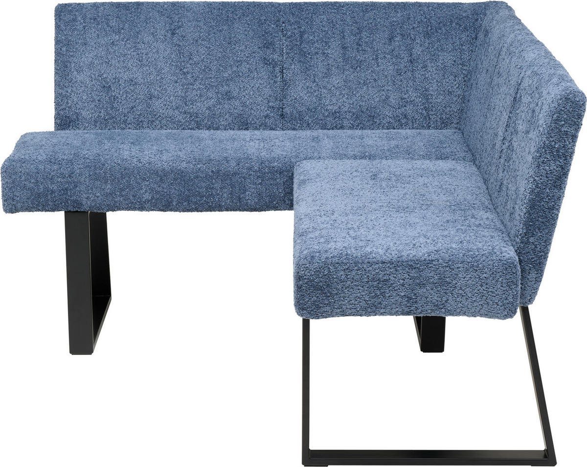 ECKBANK 130/160 cm Webstoff, Bouclé Dunkelblau   - Schwarz/Dunkelblau, KONVENTIONELL, Textil/Metall (130/160cm) - MID.YOU