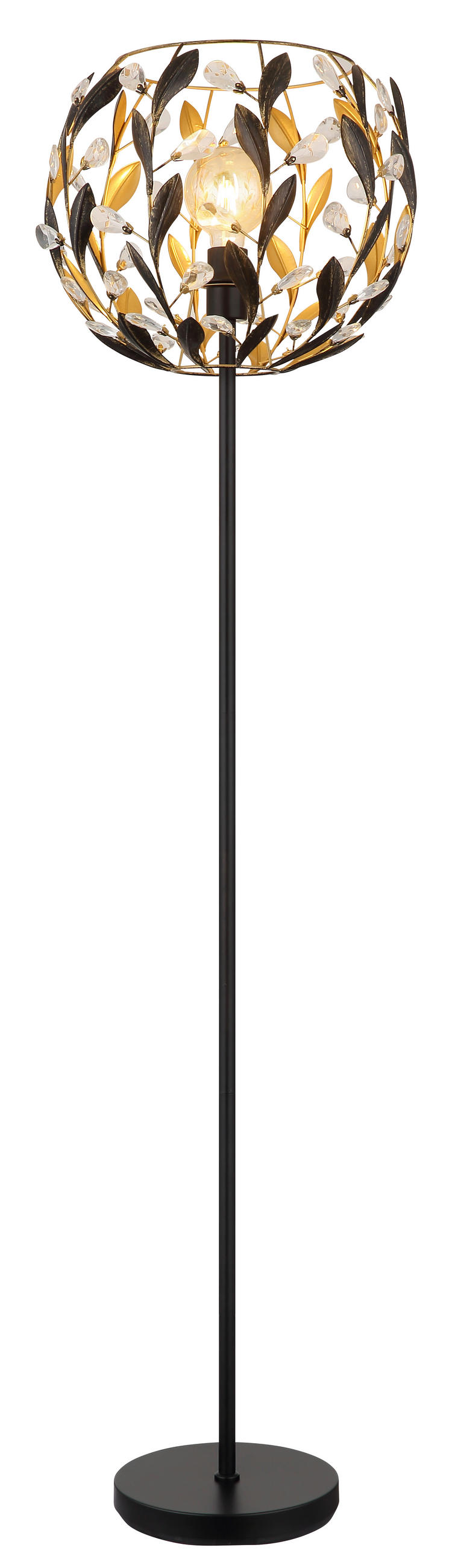 STEHLEUCHTE - Klar/Goldfarben, Basics, Kunststoff/Metall (40/157cm) - Globo