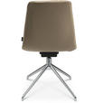 STUHL  in Aluminium Echtleder pigmentiert Metall, Leder  - Beige/Alufarben, Design, Leder/Metall (46/81,5-84,5/55cm) - Johann Jakob