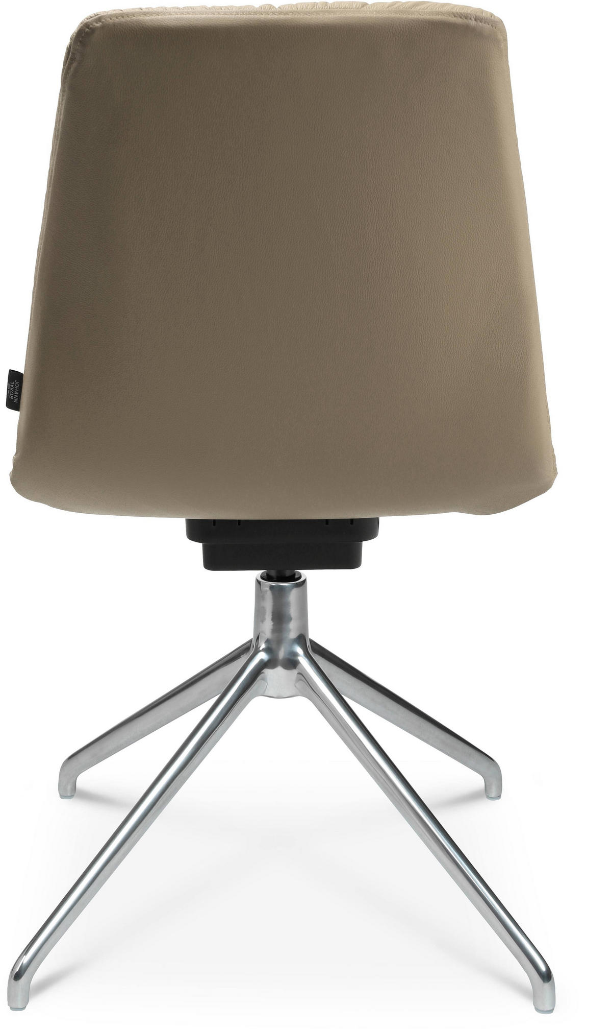 STUHL  in Aluminium Echtleder pigmentiert  - Beige/Alufarben, Design, Leder/Metall (46/81,5-84,5/55cm) - Johann Jakob