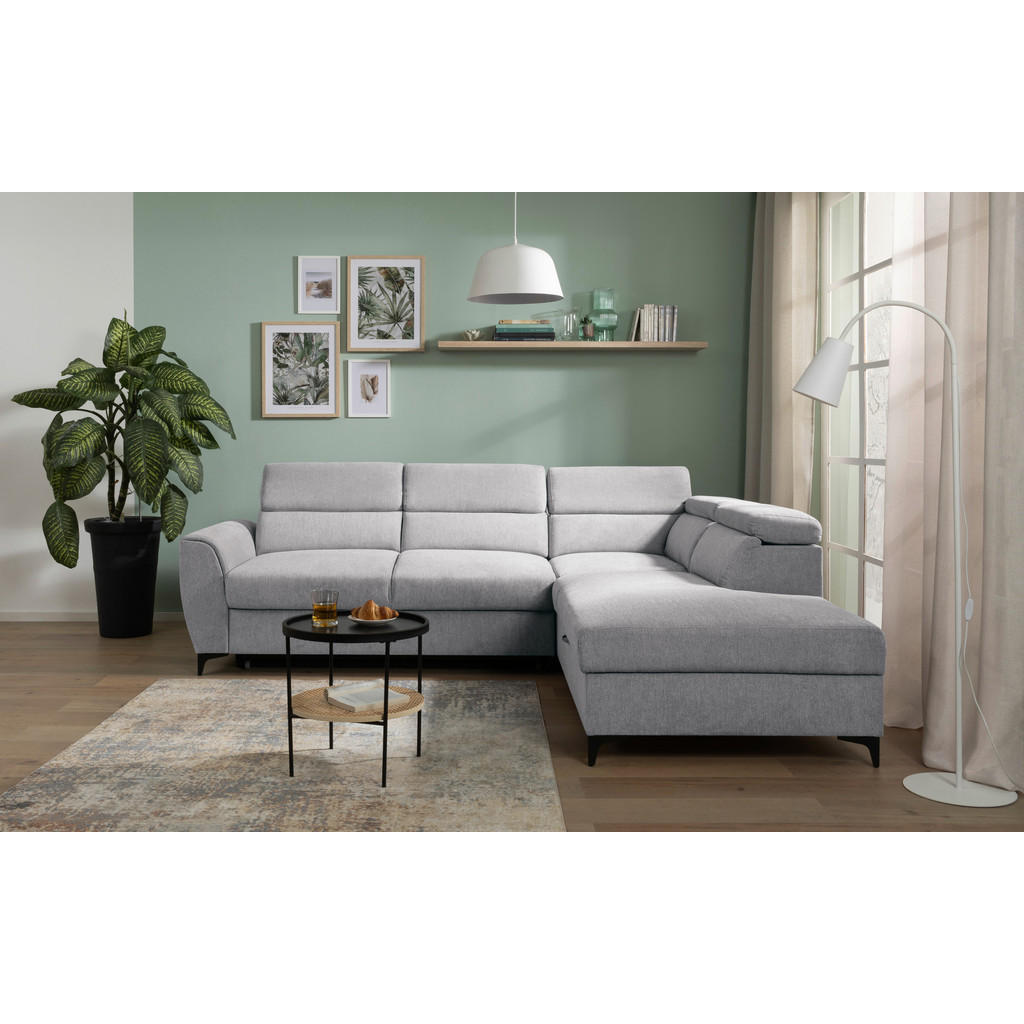 Thumbnail - Carryhome Ecksofa, Hellgrau, Textil, 5-Sitzer, Ottomane rechts, L-Form, 255x217 cm, Wohnzimmer, Sofas & Couches, Wohnlan...