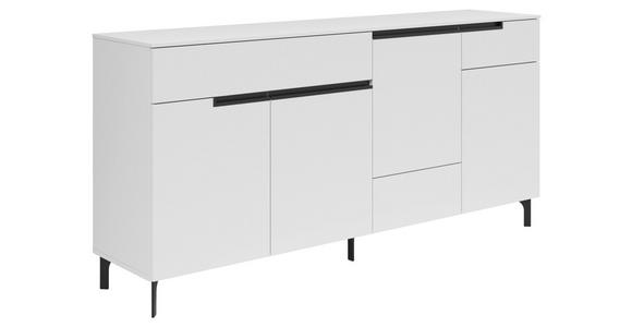 SIDEBOARD Weiß Einlegeböden  - Schwarz/Weiß, Design, Holzwerkstoff/Metall (171/85/42cm) - Xora