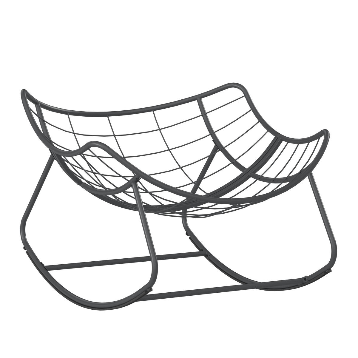 SCHAUKELSTUHL in Webstoff Dunkelgrau  - Dunkelgrau, Design, Textil/Metall (97/85/120cm) - Ambia Garden