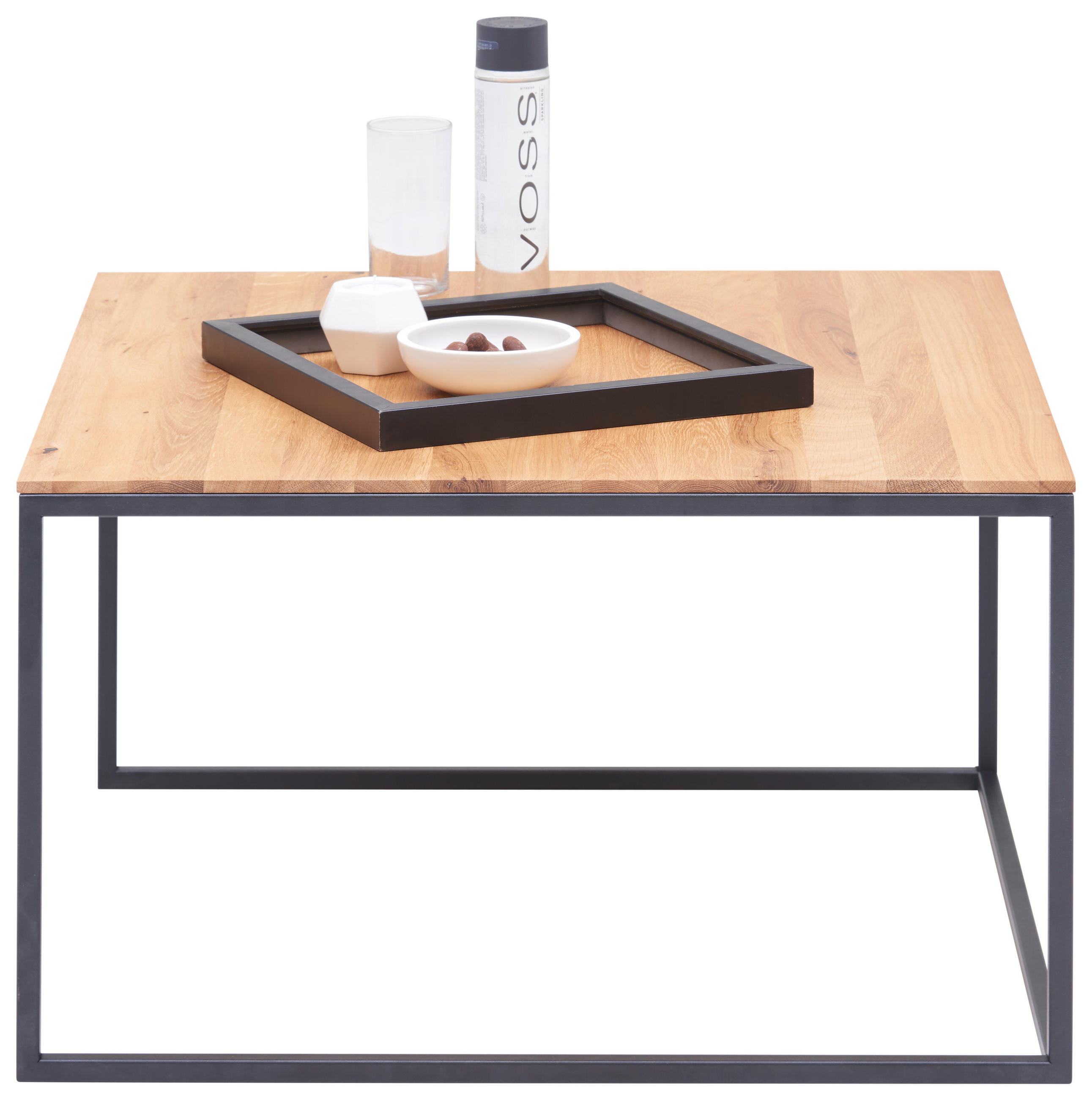 COUCHTISCH in Holz, Metall 70/70/42 cm  - Buchefarben/Schwarz, Design, Holz/Metall (70/70/42cm) - Johann Jakob