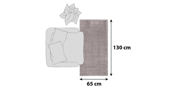 HOCHFLORTEPPICH 65/130 cm Royal Shaggy Grau  - Grau, Basics, Textil (65/130cm) - Novel