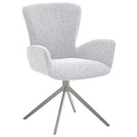 ARMLEHNSTUHL  in Eisen Jacquard, Flachgewebe  - Hellgrau/Grau, Design, Textil/Metall (63/92/63cm) - Valdera