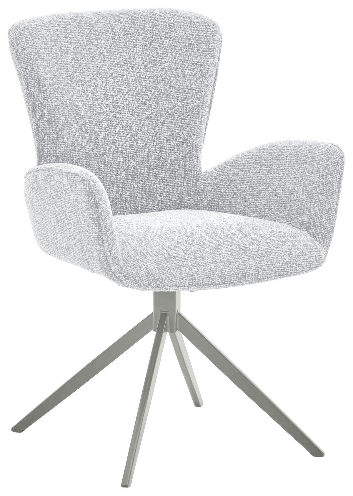 ARMLEHNSTUHL  in Eisen Jacquard, Flachgewebe  - Hellgrau/Grau, Design, Textil/Metall (63/92/63cm) - Valdera