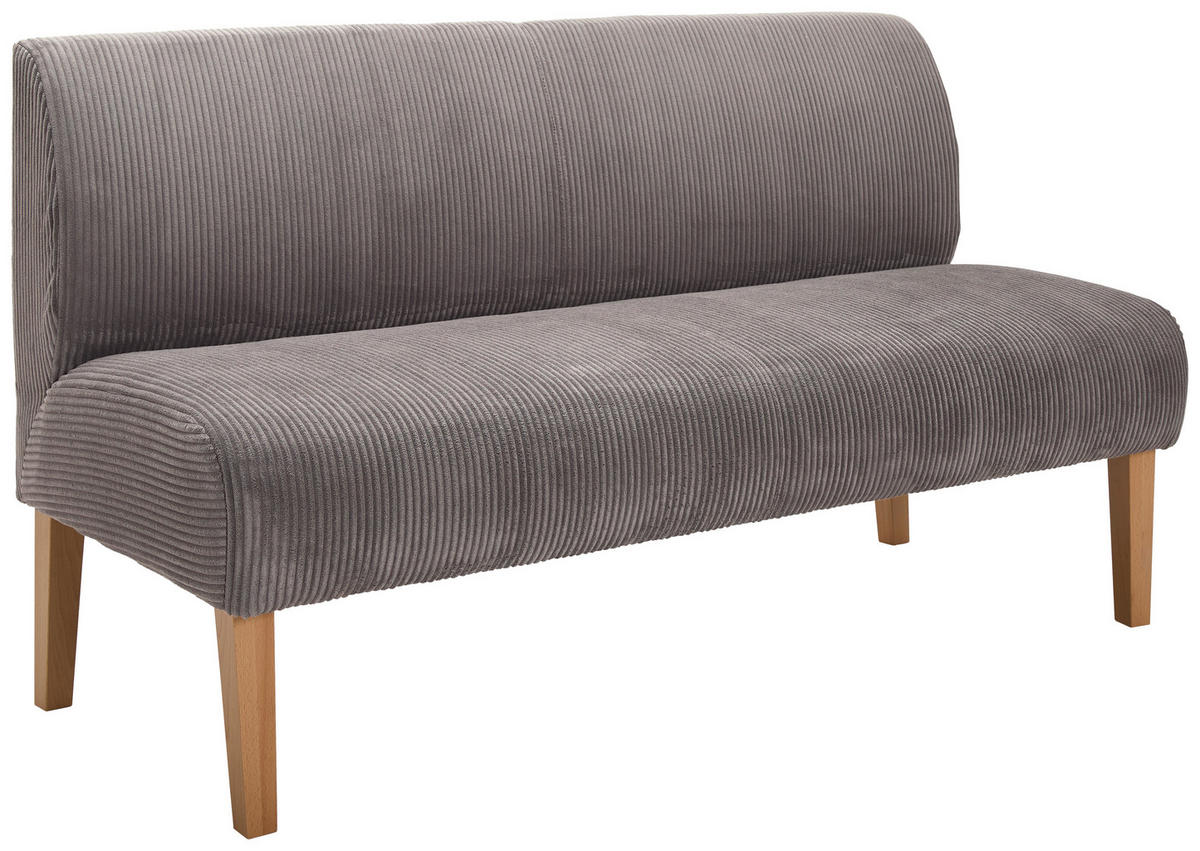 SITZBANK 163/88/75 cm  in Braun  - Buchefarben/Braun, KONVENTIONELL, Holz/Textil (163/88/75cm) - home24