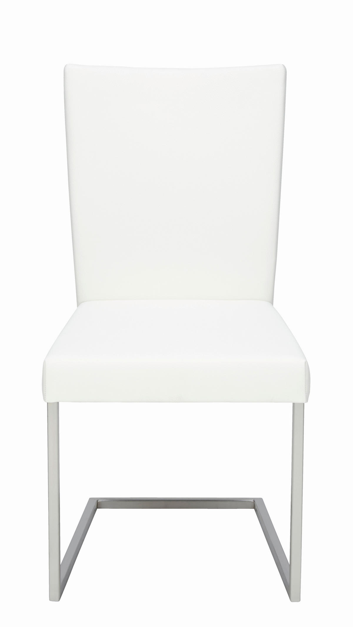 SCHWINGSTUHL  in Edelstahl Echtleder pigmentiert  - Edelstahlfarben/Weiß, Design, Leder/Metall (48/90,5/63cm) - Bert Plantagie